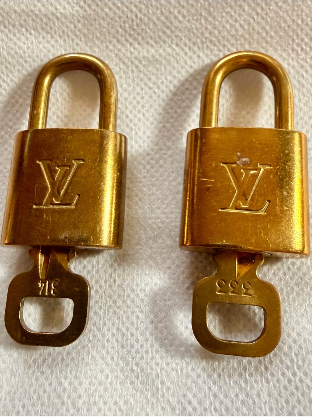 Louis Vuitton Gold-Tone Padlock Set with Keys